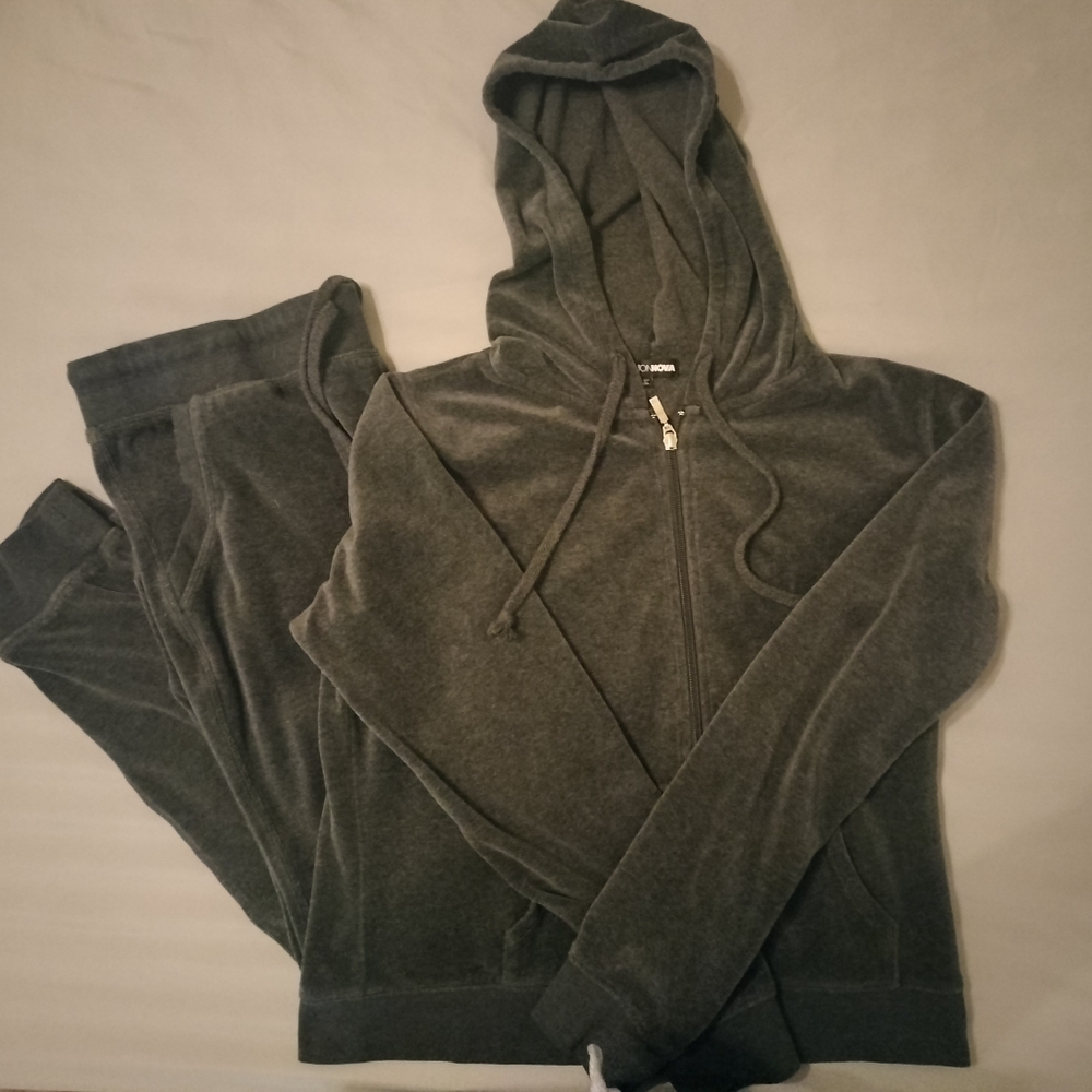 Fashion Nova The Original Trendsetter Velour Set Charcoal SZ L